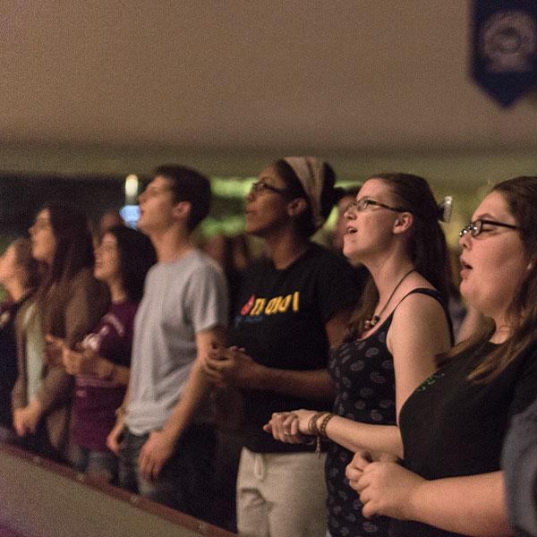 Students at worship